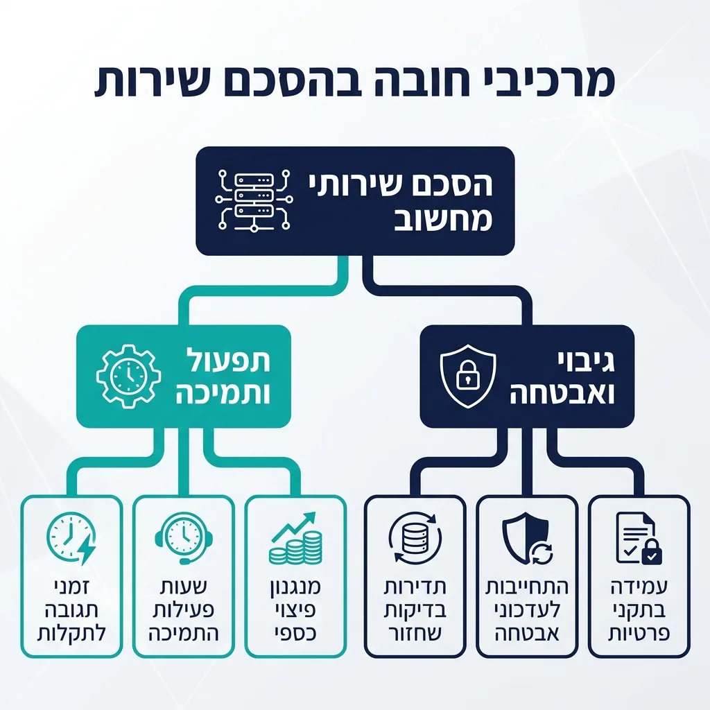 אינפוגרפיקה — מרכיבי חובה בהסכם שירות: הסכם שירותי מחשוב